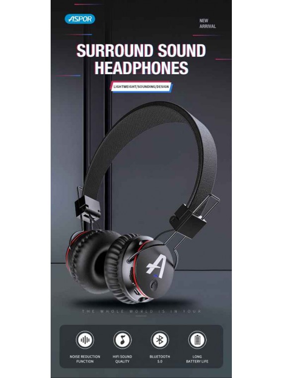 ASPOR A610 Bluetooth Headset Black