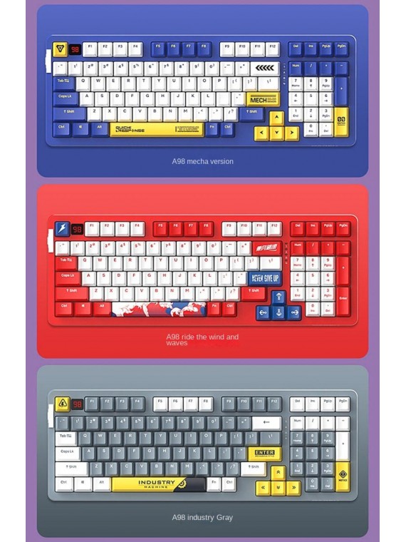  Dareu A98 Gaming Mechanical Keyboard 2.4g Wireless Bluetooth Office PBT BLUE