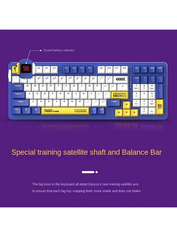 Dareu A98 Gaming Mechanical Keyboard 2.4g Wireless Bluetooth Office PBT GRAY