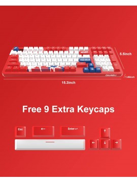 Dareu A98 Gaming Mechanical Keyboard 2.4g Wireless Bluetooth Office PBT RED