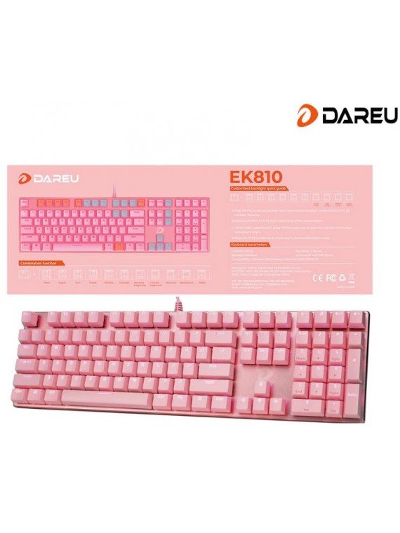 Dareu EK810 Wired Mechanical Keyboard Desktop Office Gaming Pink