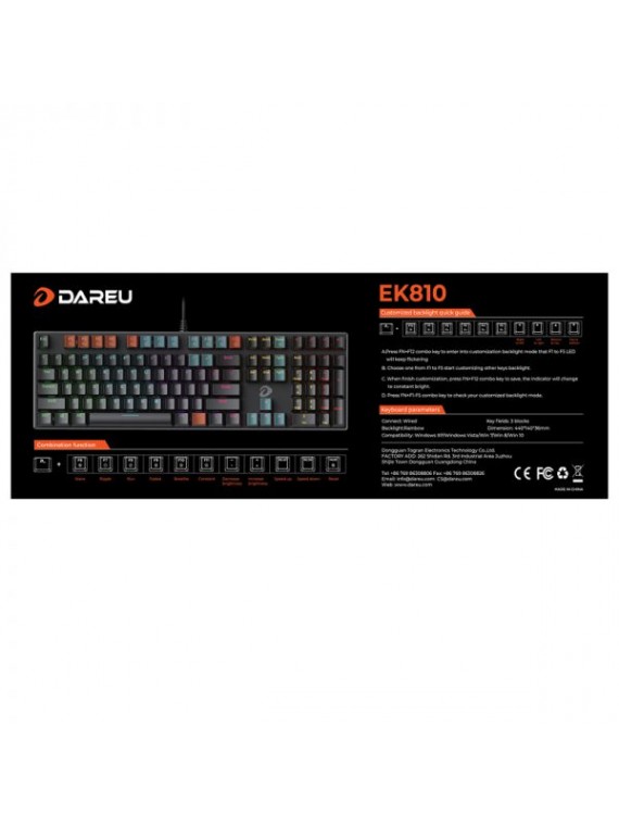 DAREU EK810 WIRED MECHANICAL KEYBOARD DESKTOP OFFICE GAMING BLACK