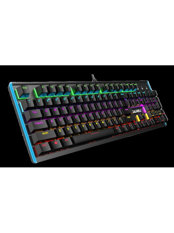 DAREU LK165 FULL SIZE WIRED HYBRID COLOR RGB BACKLIT REAL MECHANICAL GAMING KEYBOARD BLACK