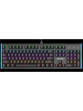 DAREU LK165 FULL SIZE WIRED HYBRID COLOR RGB BACKLIT REAL MECHANICAL GAMING KEYBOARD BLACK
