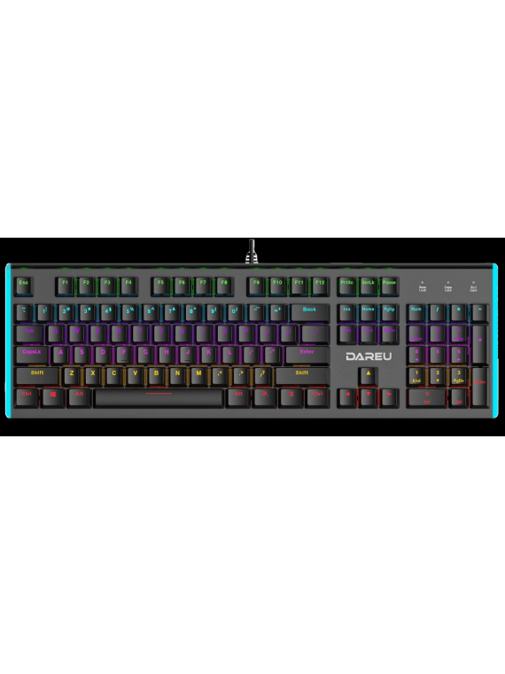 DAREU LK165 FULL SIZE WIRED HYBRID COLOR RGB BACKLIT REAL MECHANICAL GAMING KEYBOARD BLACK