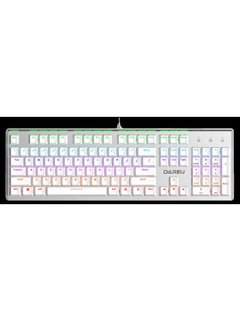 DAREU LK165 FULL SIZE WIRED HYBRID COLOR RGB BACKLIT REAL MECHANICAL GAMING KEYBOARD WHITE