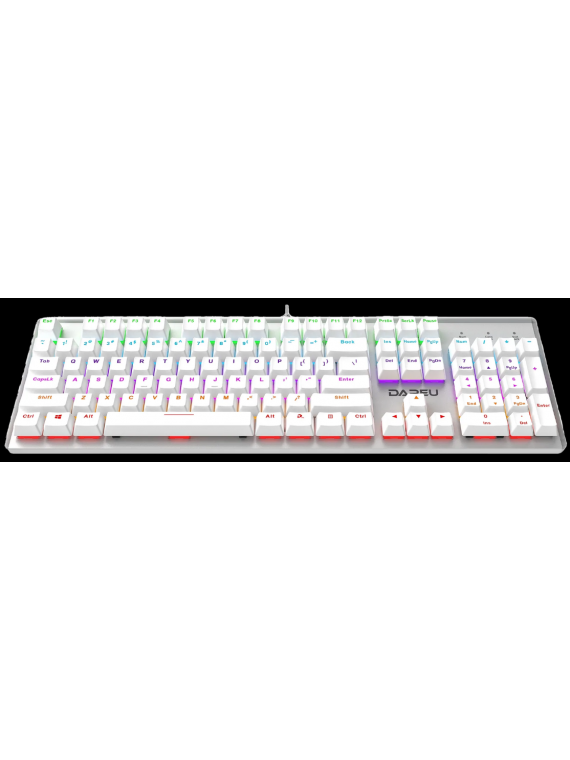 DAREU LK165 FULL SIZE WIRED HYBRID COLOR RGB BACKLIT REAL MECHANICAL GAMING KEYBOARD WHITE