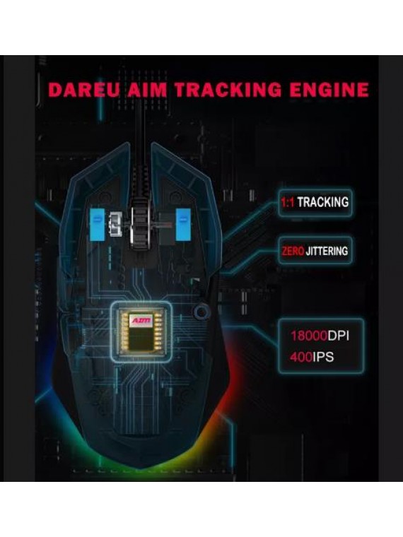 DAREU A970 MECHANICAL VERSION WIRED GAMING MOUSE BLACK KNIGHT