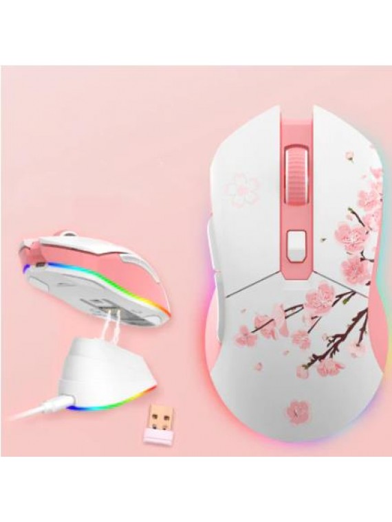 DAREU EM901 SAKURA WIRED GAMING MOUSE LIGHTWEIGHT PINK