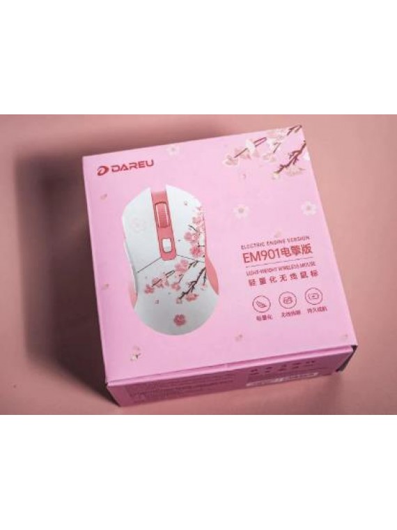 DAREU EM901 SAKURA WIRED GAMING MOUSE LIGHTWEIGHT PINK