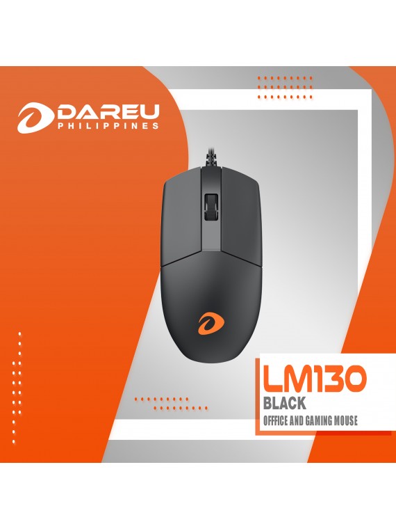 DAREU LM130 VIGOR SERIES OPTICAL WIRED OFFICE AND GAMING MOUSE BLACK