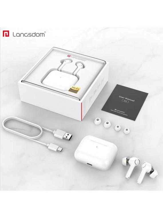 GT4 HIFI-audio Dual moving coil bluetooth wireless earphone White