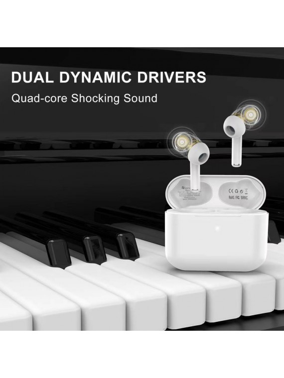 GT4 HIFI-audio Dual moving coil bluetooth wireless earphone White