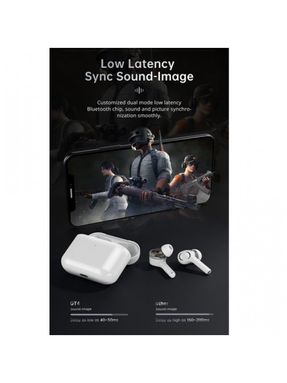 GT4 HIFI-audio Dual moving coil bluetooth wireless earphone White