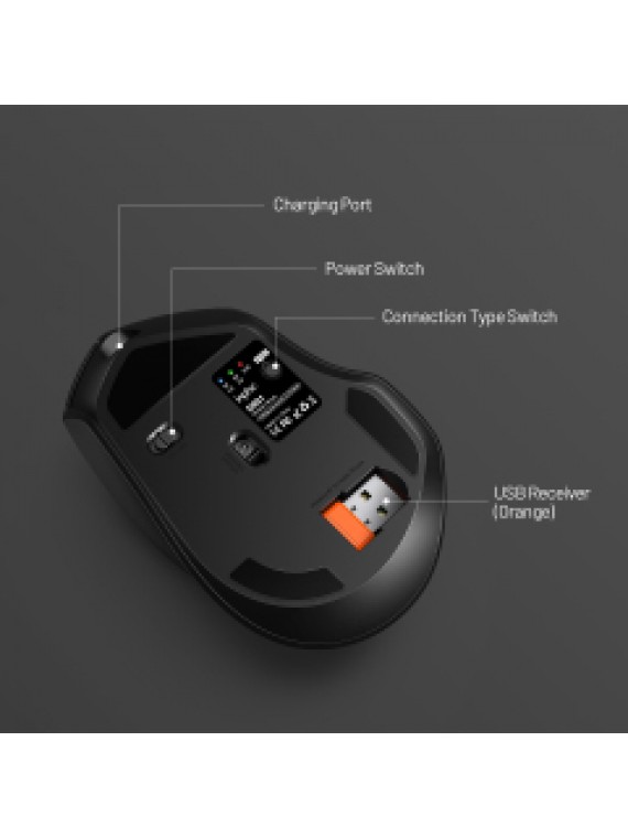 INPHIC DR01 2.4G Wireless Multi-Device Connection Mouse Black