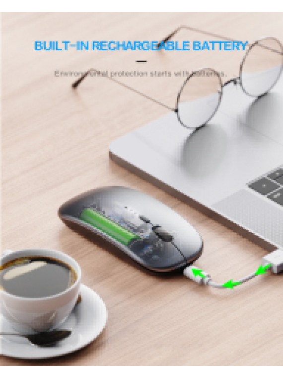INPHIC M1P Ultra Slim 1600 DPI USB Portable Mouse Wireless Mouse GREY