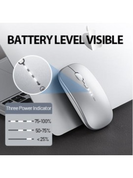 INPHIC M1P Ultra Slim 1600 DPI USB Portable Mouse Wireless Mouse SILVER