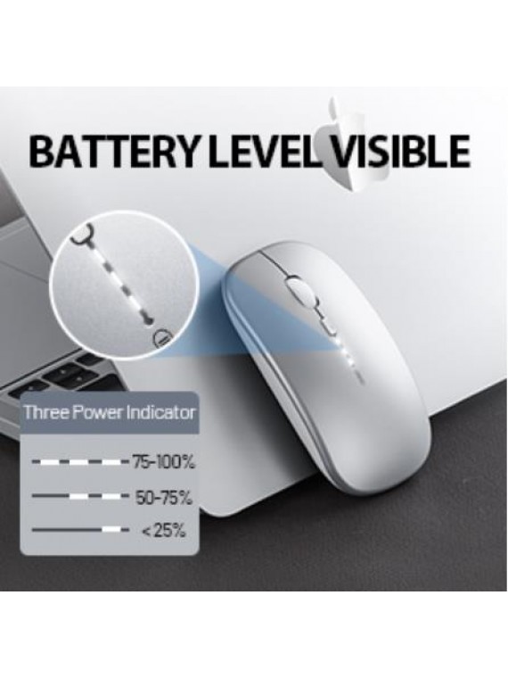 INPHIC M1P Ultra Slim 1600 DPI USB Portable Mouse Wireless Mouse SILVER