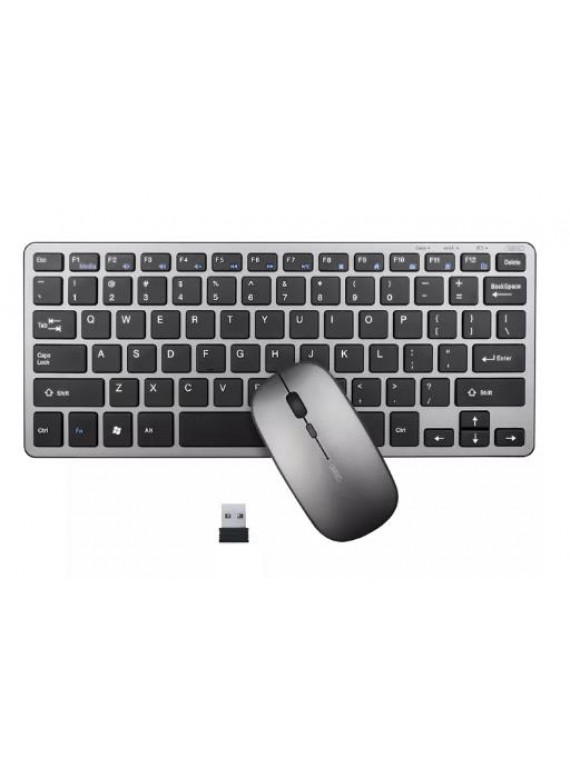INPHIC V780B Multi-Device Rechargeable Bluetooth + 2.4G Wireless Keyboard GREY