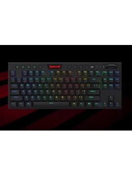 Redragon K621 Horus TKL Wireless RGB Mechanical Keyboard, 5.0 BT/2.4 Ghz/Wired Three Modes 80% Ultra-Thin Low Profile Bluetooth Keyboard w/Dedicated Media Control & Linear Red Switches BLACK