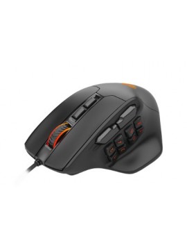 Redragon M811 Aatrox MMO Gaming Mouse, 15 Programmable Buttons Wired RGB Gamer Mouse w/ Ergonomic Natural Grip Build, 10 Side Macro Keys BLACK