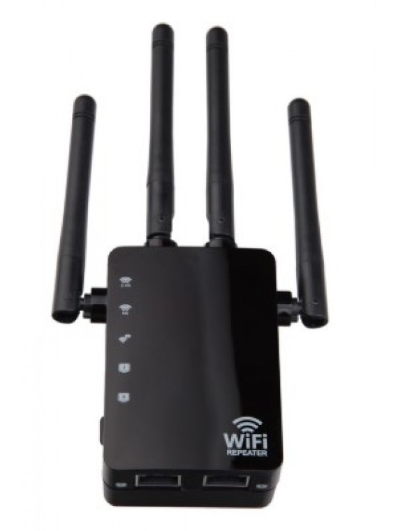 AC1200Mbps 2.4HZ WIFI REPEATER SIGNAL AMPLIFIER BLACK