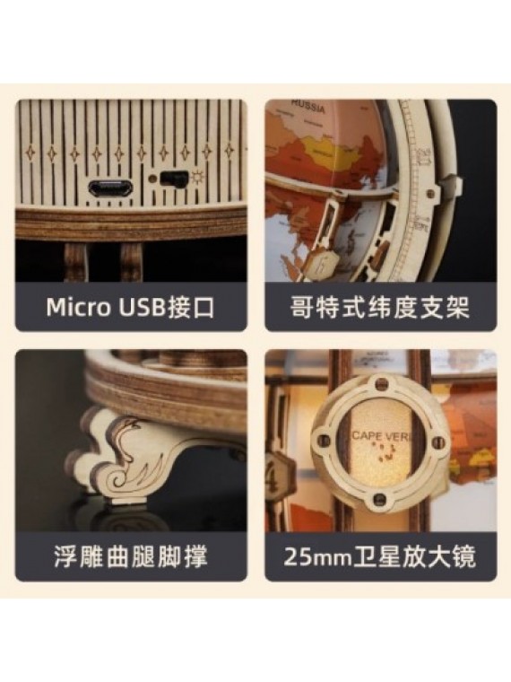 DIY MINI WOODEN HAND ASSEMBLED 3D 3-DIMENSIONAL PUZZLE BROWN
