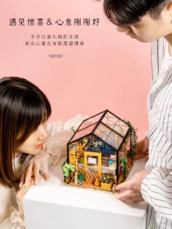 DIY MINIATURE HANDMADE MINI FLOWER HOUSE CLEAR