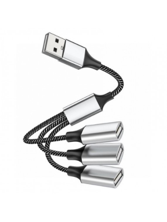 USB TO 3 USB MULTIFUNCTION CONVERTER SILVER