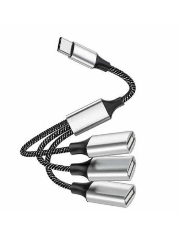 TYPE C 3 USB MULTIFUNCTION CONVERTER SILVER