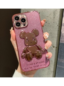 IP14 SERIES MOBILE PHONE CASE IPC-14 GLITTER BEAR PINK