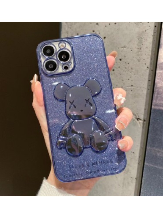 IP14 SERIES MOBILE PHONE CASE IPC-14 GLITTER BEAR VIOLET