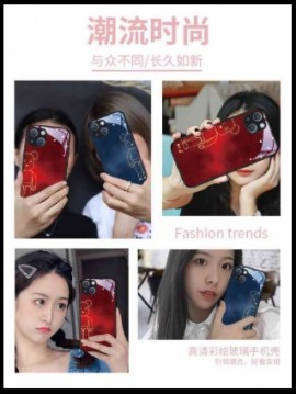 PHONE CASE FOR IPHONE 13 SERIES FIERY RED HALF BEAR RED