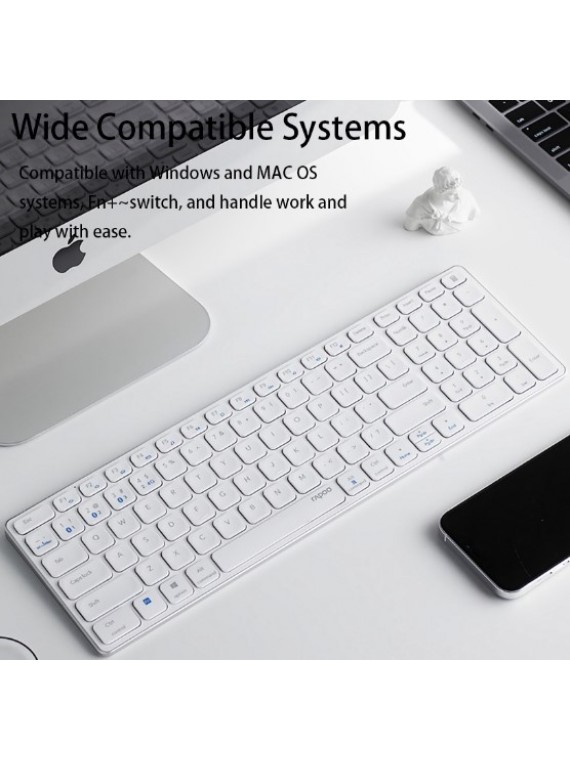 RAPOO E9350G ULTRA THIN 99-KEYS WIRELESS KEYBOARD WHITE
