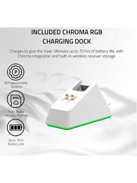 RAZER VIPER ULTIMATE RECHARGEABLE GAMING MOUSE WHITE