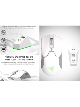 RAZER VIPER ULTIMATE RECHARGEABLE GAMING MOUSE WHITE