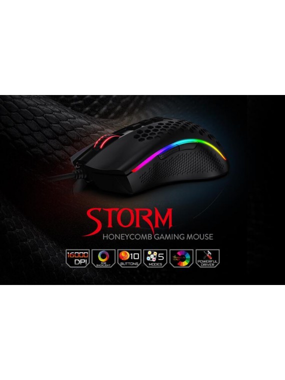 RED DRAGON M808 STORM HOLE DESIGN WIRED MOUSE BLACK 