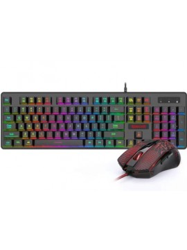 REDRAGON S107-1 LUMINOUS WIRED KEYBOARD AND MOUSE SET BLACK