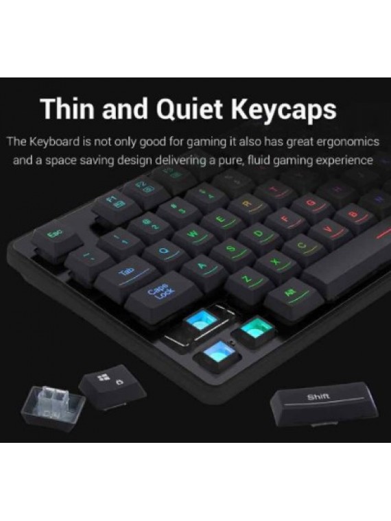 REDRAGON S107-1 LUMINOUS WIRED KEYBOARD AND MOUSE SET BLACK
