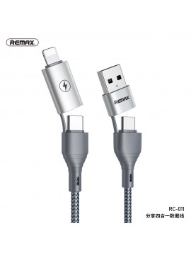 REMAX RC-011 SHARE SERIES 4-in-1 DATA CABLE SILVER