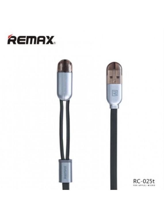 REMAX RC-025T TWINS 2in1 Cable (METAL BOX) BLACK