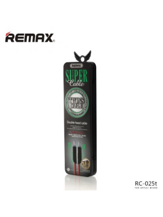 REMAX RC-025T TWINS 2in1 Cable (METAL BOX) BLACK