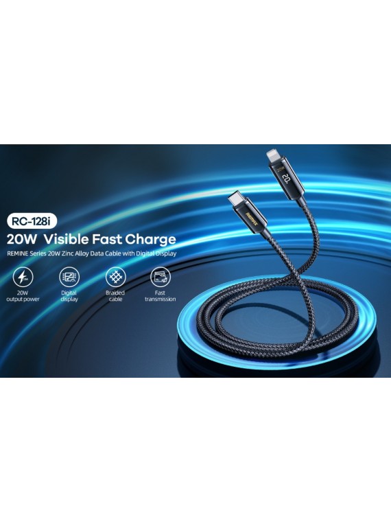 REMAX RC-128i REMINE SERIES 20W BRAIDED DATA CABLE TARNISH