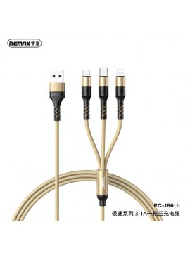 REMAX RC-186TH SPEED SERIES 3in1 DATA CABLE GOLD