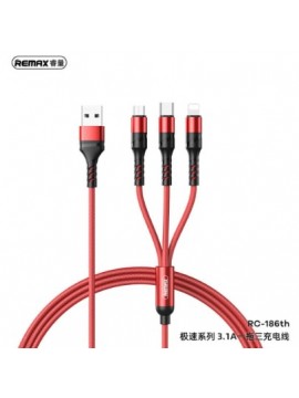 REMAX RC-186TH SPEED SERIES 3in1 DATA CABLE RED