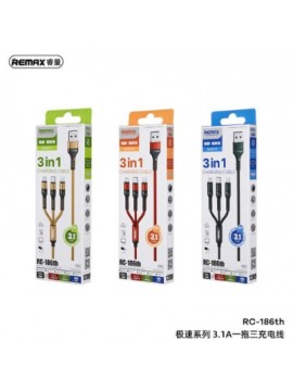 REMAX RC-186TH SPEED SERIES 3in1 DATA CABLE BLACK 