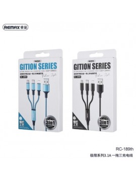 REMAX RC-189TH GITION SERIES 3.1A CHARGING CABLE BLUE
