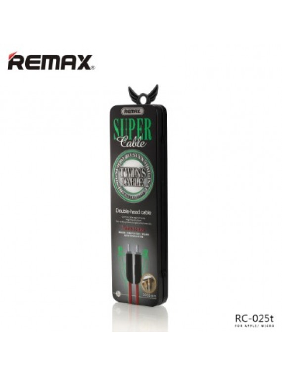 REMAX RC-25T TWIN DATA CABLE BLACK