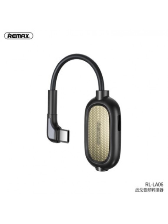 REMAX RL-LA06 JANKER SERIES TYPE-C + 3.5mm JACK AUDIO ADAPTER BLACK 