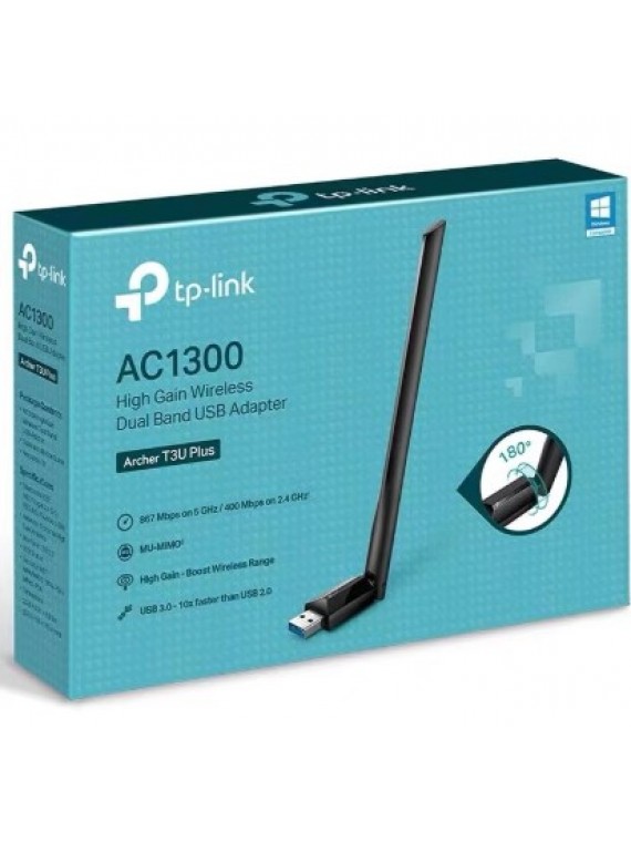 TP-LINK AC1300 HIGH GAIN WIRELESS WIFI DONGLE BLACK